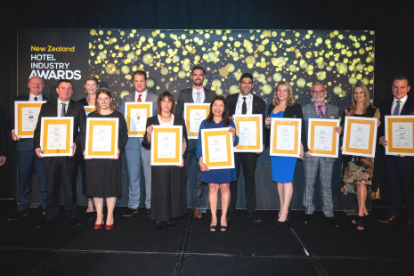 Group photo of NZ Hotel Industry Awards winners